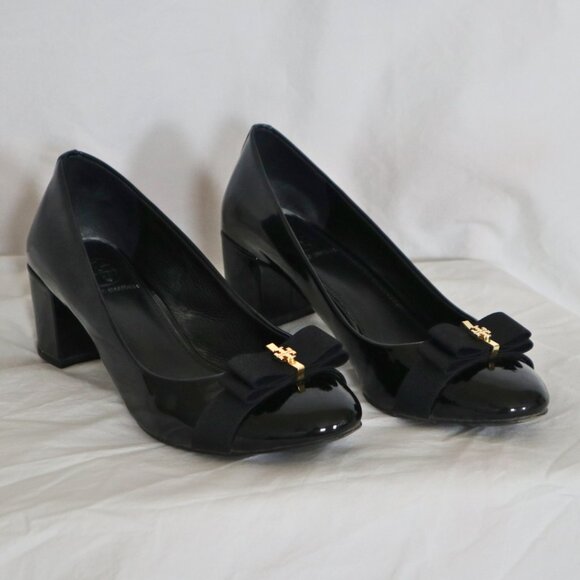 Tory Burch Black Trudy 2 Inch Pump Women's Size 7.5 - Picture 7 of 8